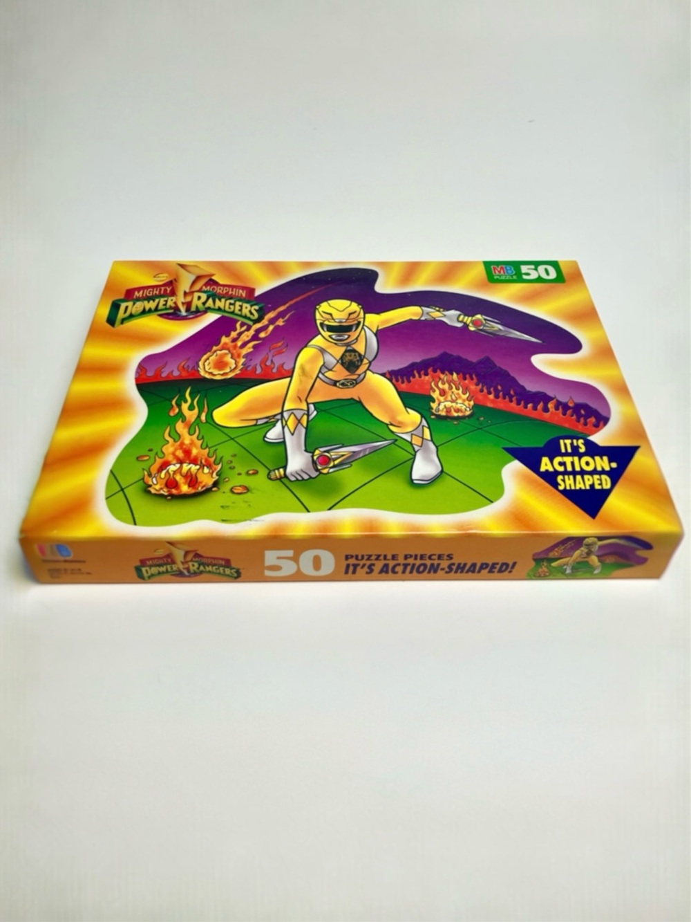 SEALED 90s Vintage Power Rangers Puzzle 50 Pieces Action-Shaped 1994 Yellow